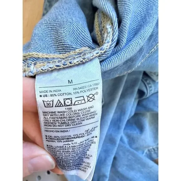 Old Navy High Rise OG Chino Denim Jeans Medium Wash Size M - Picture 5 of 7